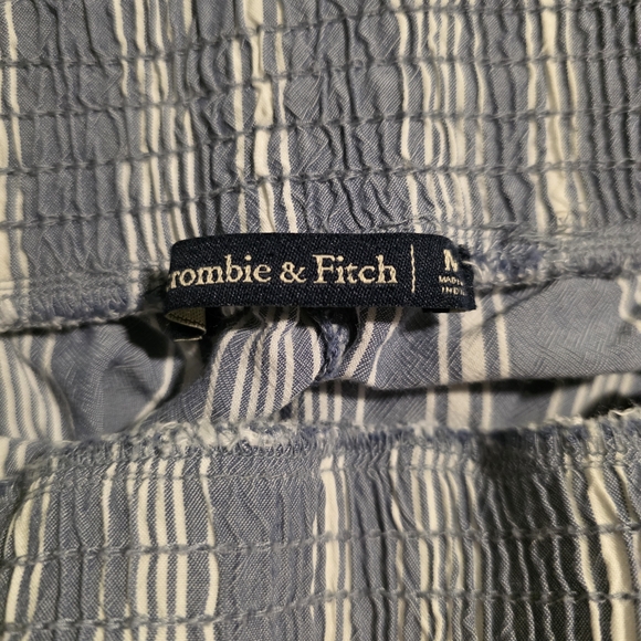 Abercrombie & Fitch Light Blue Striped Wide Leg Pants - Picture 6 of 11